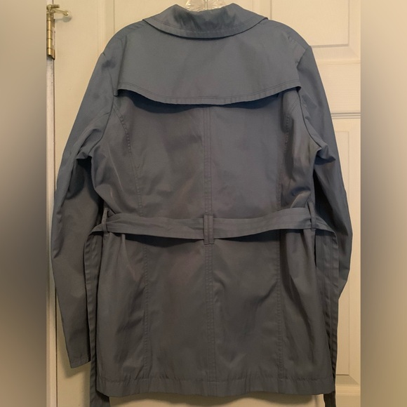 Kenneth Cole Reaction Belted Raincoat Iridescent Blue XL - Picture 9 of 9